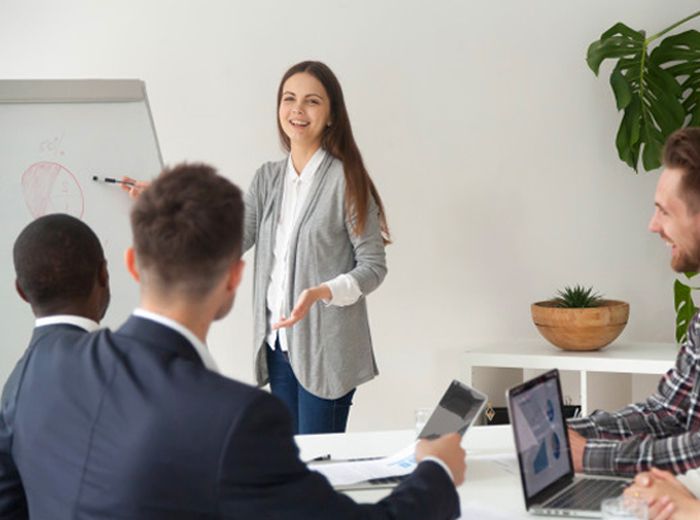 Glass boards and writing walls in a modern office